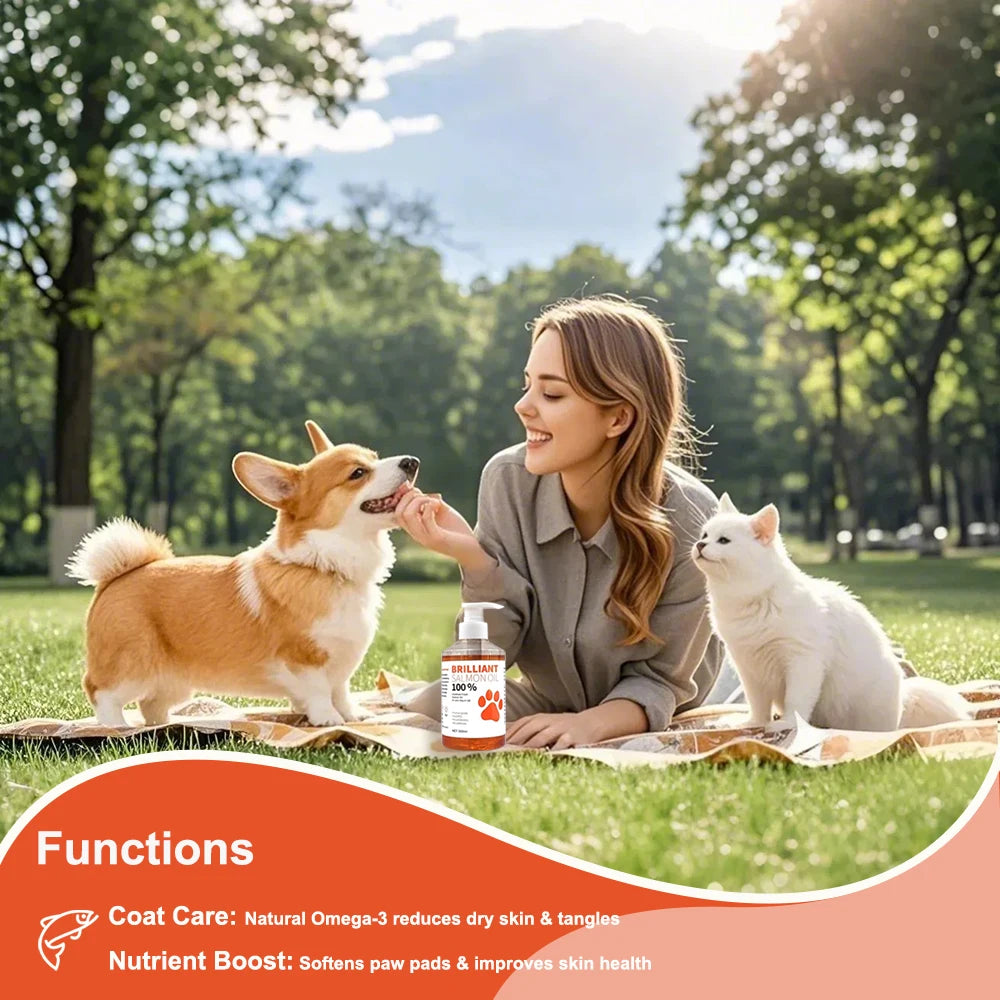 PAWS AND CARE PET SALMON OIL FOR DOGS AND CATS - OMEGA 3 SUPPLEMENT (100ML-500ML)